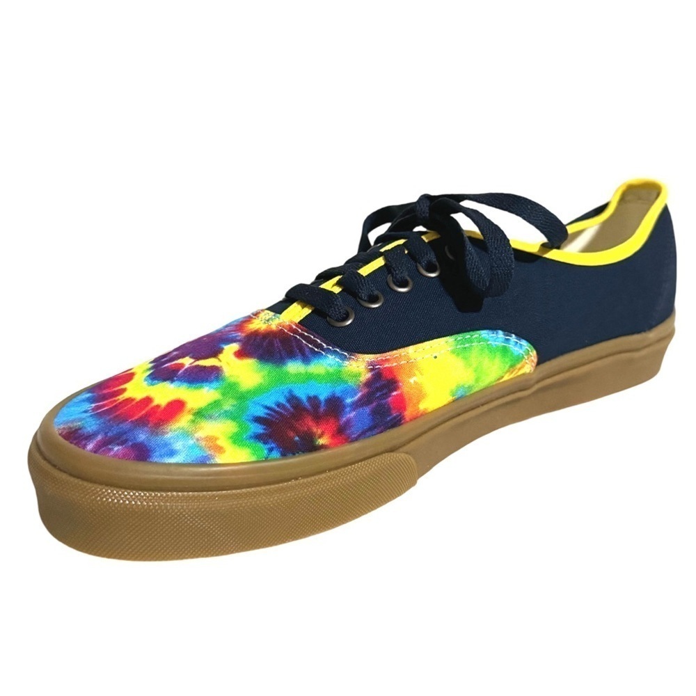 VANS • Authentic Custom Tie Dye Sneakers Hippie Festival Bohemian Vibrant Shoes - Picture 2 of 8